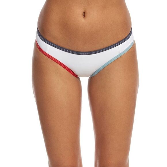 Tavik Jayden Americana Womens White New Colorblock Moderate Bikini Bottom Large - Picture 1 of 9